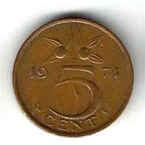 Dutch Coin Vintage Copper Coin From the Netherlands Orange Branches Oranges 5 Cents Holland KM ...