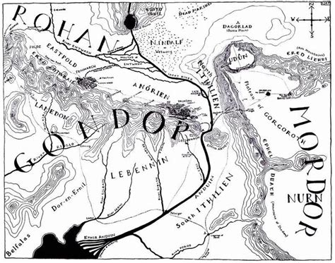 GONDOR & MORDOR | Middle earth map, Tolkien, Gondor