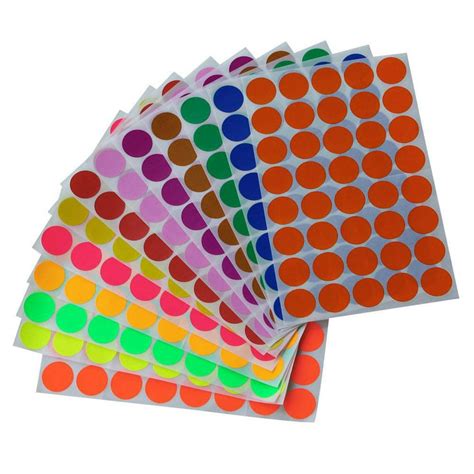 Colored dots stickers 3/4" inch, 13 Colors Sticker Dot 19mm 3/4 inch ...