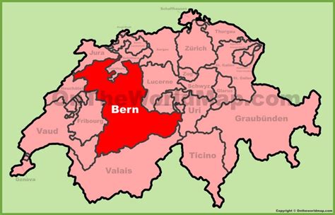 Canton of Bern location on the Switzerland map - Ontheworldmap.com