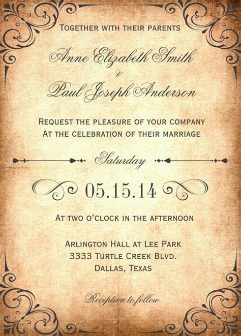 Free Rustic Wedding Invitation Templates For Word