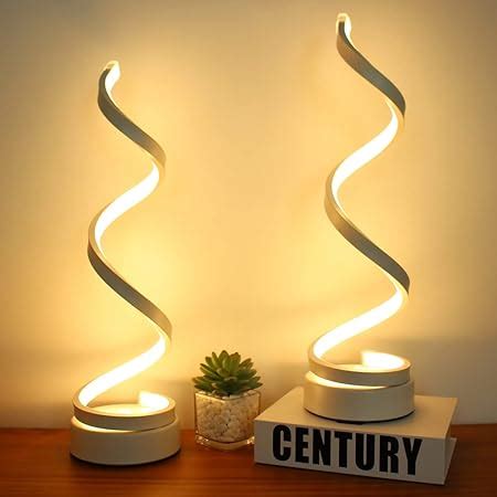 LENIVER LED Table Lamp, Modern Minimalist Dimmable Spiral Table Lamp, 12W 3 Color Bedside Lamp ...