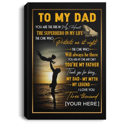 Personalized Dad Canvas Art | Personalized Dad Thank You For Being My Dad Canvas | CubeBik