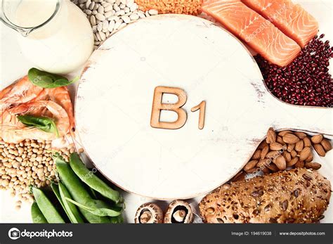 Foods Rich Vitamin Thiamine Top View — Stock Photo © bit245 #194619038