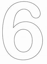 Number 6 Outline sketch template