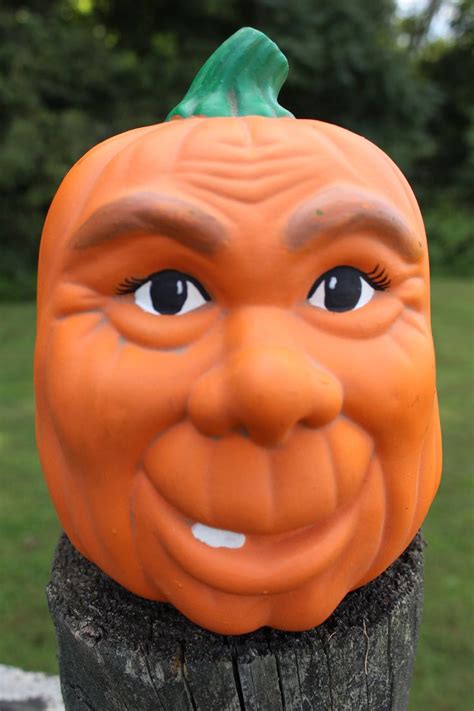 Vintage Ceramic Jack O'Lantern Pumpkin Head Halloween Decor Hand ...