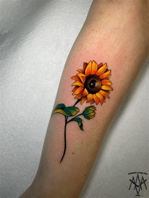 Sunflower tattoo by AntoniettaArnoneArts on DeviantArt