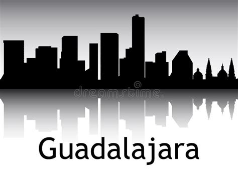 Silhouette Skyline Panorama of Guadalajara Mexico Stock Vector ...