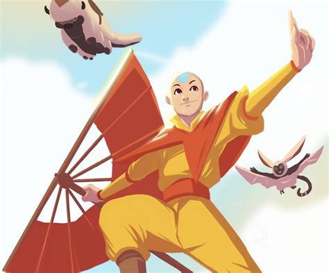 Download Momo (Avatar) Aang (Avatar) Anime Avatar: The Last Airbender HD Wallpaper by Saro Hang
