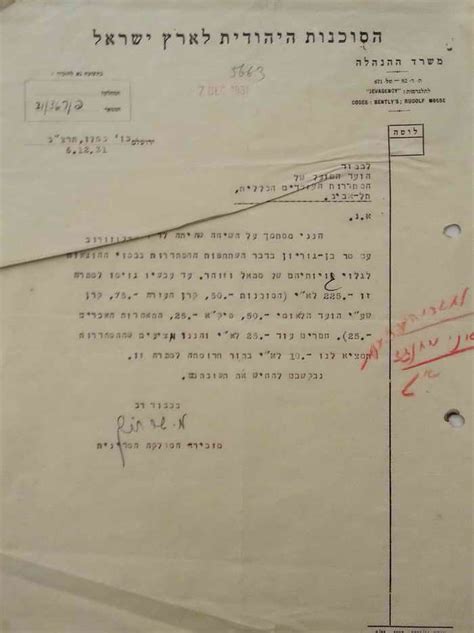 Signed letter by Moshe Sharett, former Prime Minister, sent to the ...