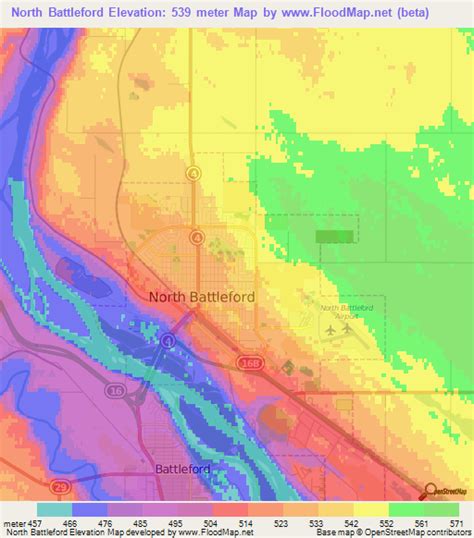 Elevation of North Battleford,Canada Elevation Map, Topography, Contour