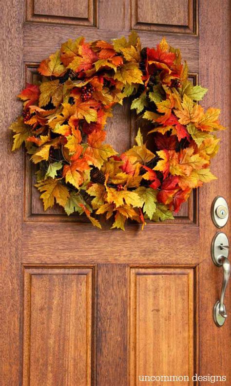 10 Minute Fall Leaf Wreath - Uncommon Designs