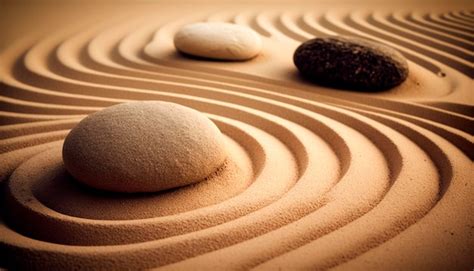 Premium Photo | Zen Stones with lines on sand spa harmony concept ...