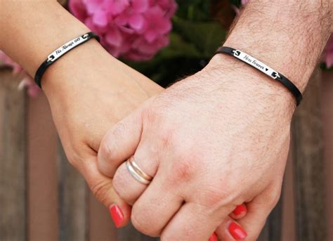 Always and Forever Matching Couple Bracelets Leather Bracelet His and Her For Her Personalized ...