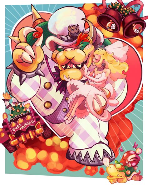 ArtStation - Bowser & Peach, Luke Valentine | Super mario art, Mario art, Bowser