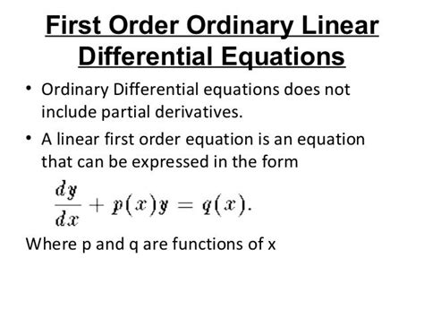 1st order differential equations