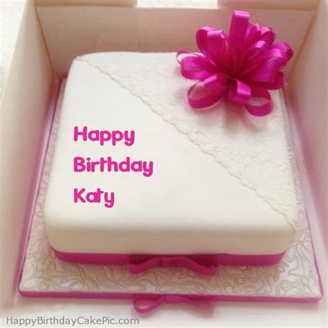 ️ Pink Happy Birthday Cake For Katy