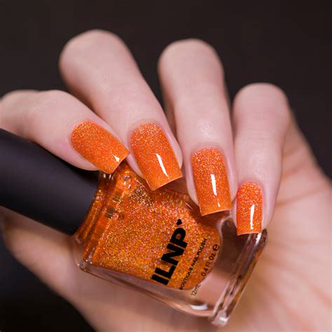 Euphoria - Vibrant Orange Holographic Jelly Nail Polish by ILNP
