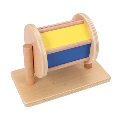 Buy LEADER JOY Montessori Spinning Drum Baby Wooden Toys for 1-3 Year Old with Mirror and Bell ...