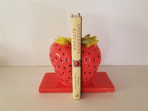 STRAWBERRY BOOKENDS Cute Girls Bedroom Shelf Decor Ceramic | Etsy ...