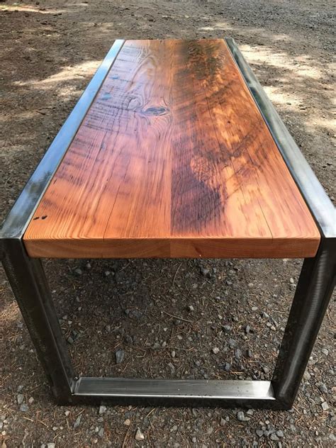 Industrial coffee table. Reclaimed wood coffee table. | Etsy Steel Bench, Wood Steel, Steel ...