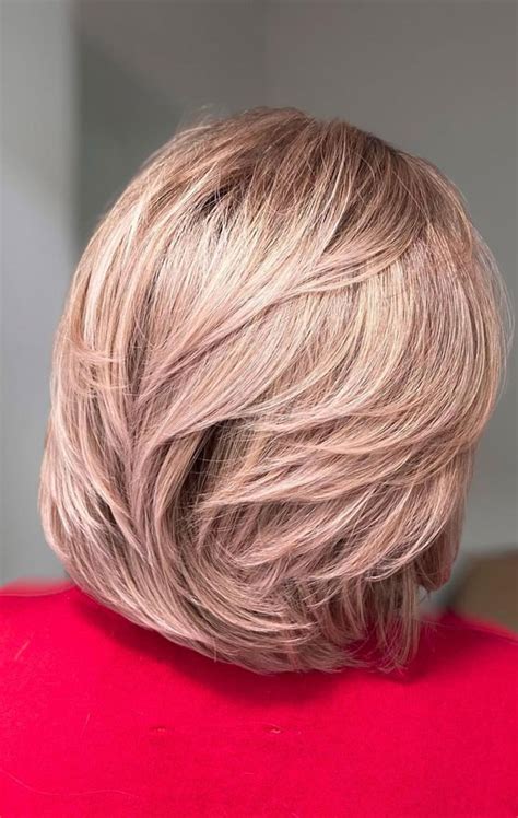 52 Best Bob Haircut Trends To Try in 2023 : Blonde Light Beige-Pink