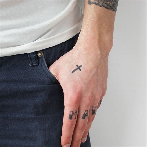 Small Cross set of 4 Temporary Tattoo / Small Cross Temporary Tattoo / Temporary Cross Tattoo ...