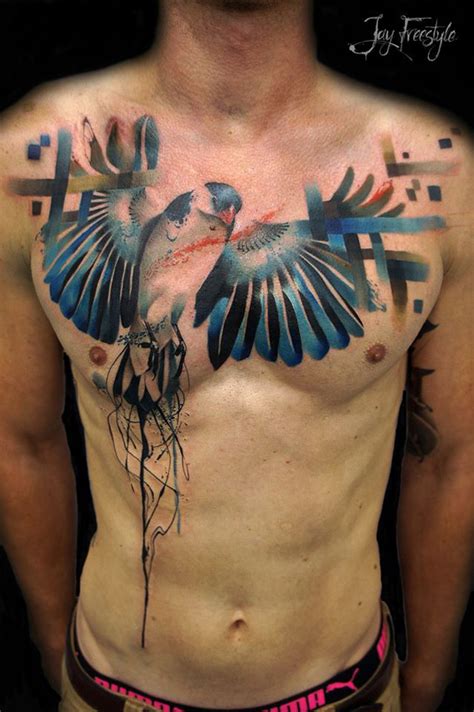 Abstract Hovering Bird On Chest