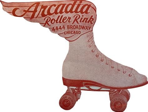 Vintage 50s Roller Skating Decal Arcadia Roller Rink Chicago Uptown | Shop THRILLING