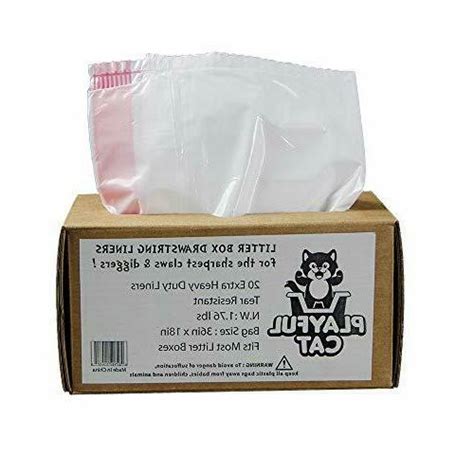 Cat Litter Box Liners Jumbo 20 Count, Drawstring