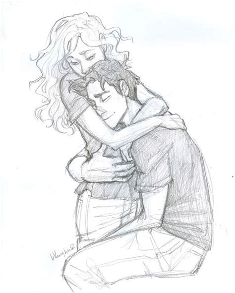 Awwwwwww | Sketches, Romantic couple pencil sketches, Percabeth fan art