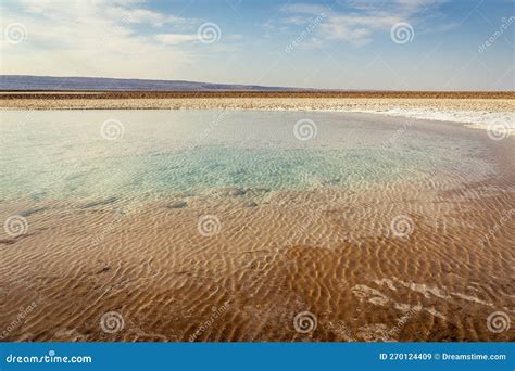 Salt Lake, Volcanic Landscape at Sunrise, Atacama, Chile Border with ...