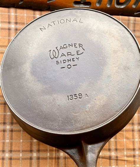 Wagner 9 National Dual Logo Cast Iron Skillet - Etsy