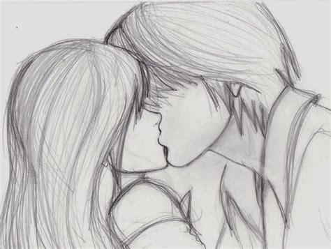 Sketch of girl and boy kiss | Couple sketch, Beautiful pencil sketches, Pencil drawings of love