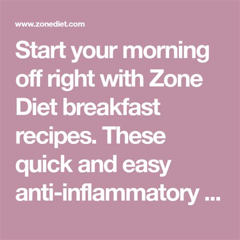 Breakfast Recipes | Zone Diet Recipes | Zone diet, Zone diet recipes ...