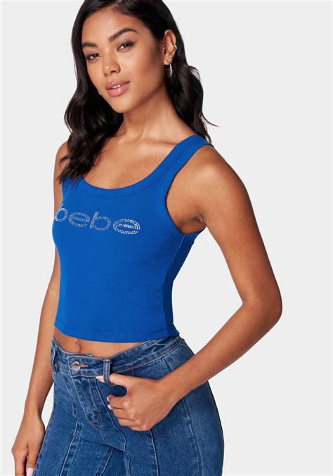 Bebe Logo Rib Cropped Top | bebe