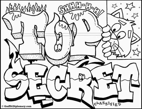 Graffiti Wall: Graffiti Words Coloring Pages