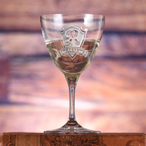 Nick and Nora Crystal Martini Glass Engraved– Crystal Imagery