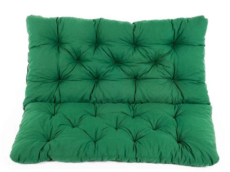 Meerweh 100 x 98 x 8 cm HANKO 2 Seater Garden Bench Cotton Padded Low Back Cushion Green Home ...
