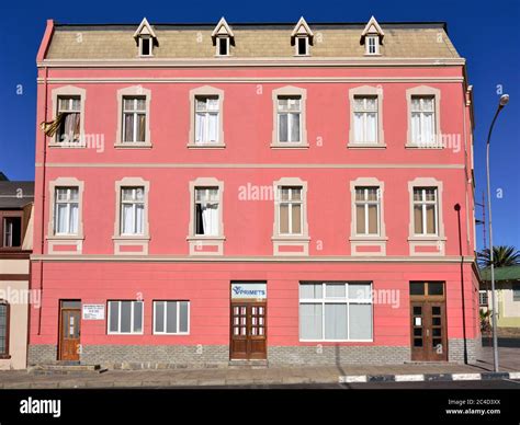 LUDERITZ, NAMIBIA - JAN 26, 2016: Typical architecture in Luderitz, Luderitz is a harbour town ...