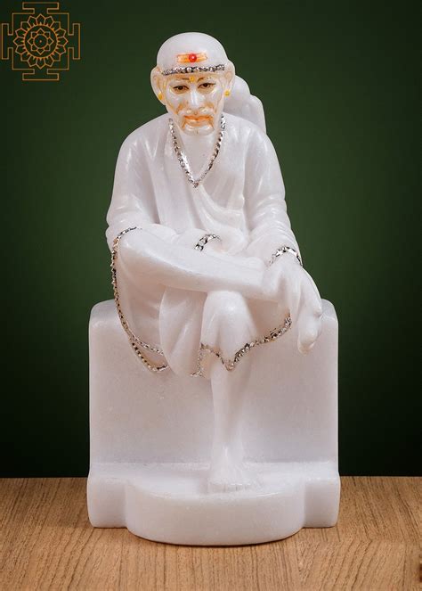 8" Sai Baba Statue | Hand made | Shirdi Sai Baba | Marble Sai Baba ...