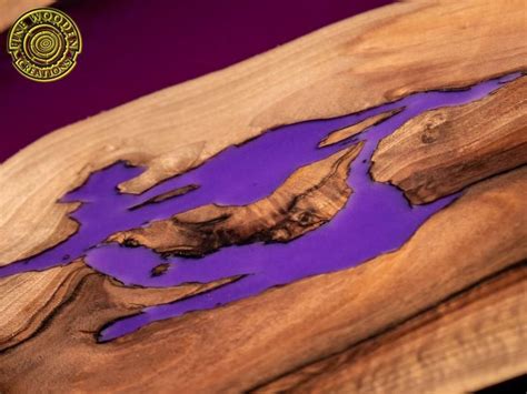 Deep purple resin coffee table with glowing resin | Etsy Deep Purple ...