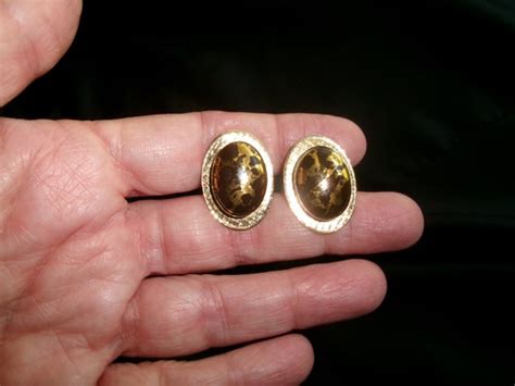 Vintage Destino Unusual Mid Century Cufflinks, Gold T… - Gem