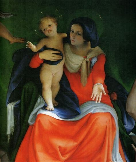 MADONNA COL BAMBINO dettaglio della Pala di San Bernardino di Lorenzo ...