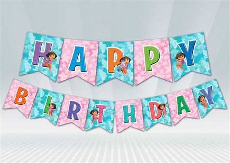 Dora Happy Birthday Banner | BirthdayBuzz