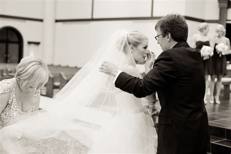 Bride in a Cathedral Veil at Our Lady of Mercy Catholic Church