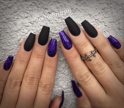 Black And Purple Nails