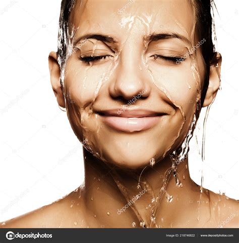 Woman face with water drop ⬇ Stock Photo, Image by © kanareva #218746822