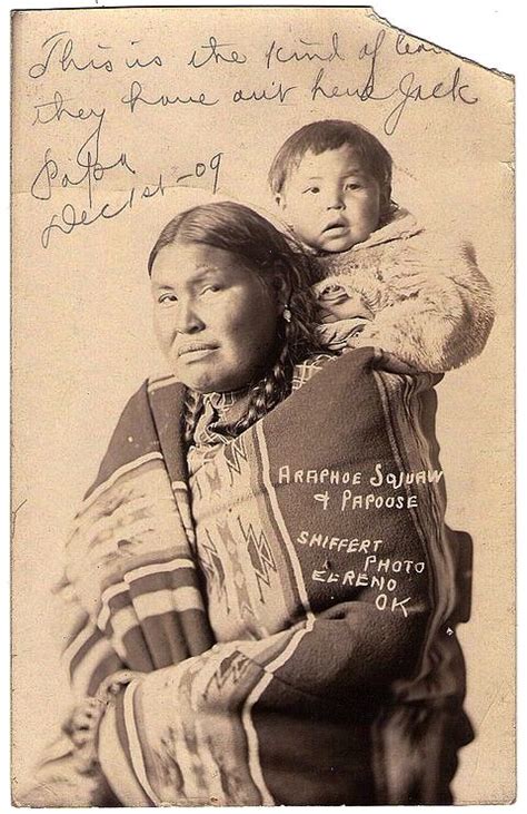 ARAPAHOE Squaw & Papoose Shiffert Photo - El Reno - OK ~ Real Photo Postcard, early 1900 Native ...