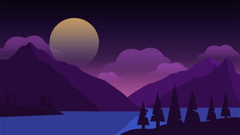 Draw A Flat Vector Landscape Background In Photoshop | Photoshop ...